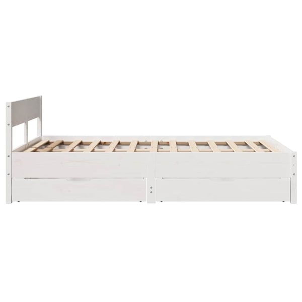 vidaXL Sengeramme uten madrass hvit 135x190 cm heltre furu