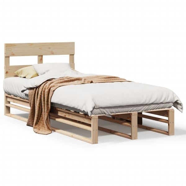 vidaXL Sengeramme uten madrass 90x200 cm heltre furu