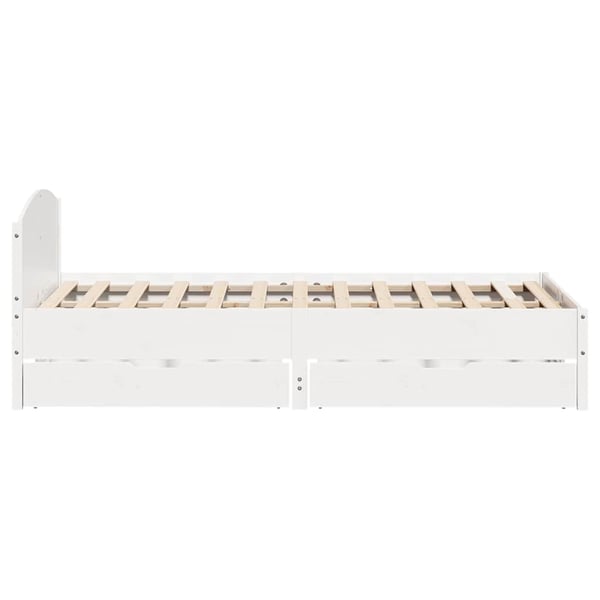 vidaXL Sengeramme uten madrass hvit 160x200 cm heltre furu