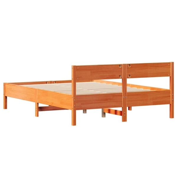 vidaXL Sengeramme uten madrass voksbrun 140x190 cm heltre furu