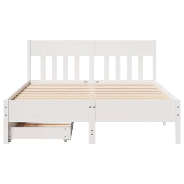 vidaXL Sengeramme uten madrass hvit 160x200 cm heltre furu