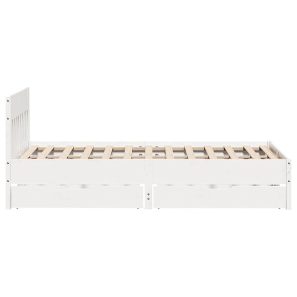 vidaXL Sengeramme uten madrass hvit 160x200 cm heltre furu