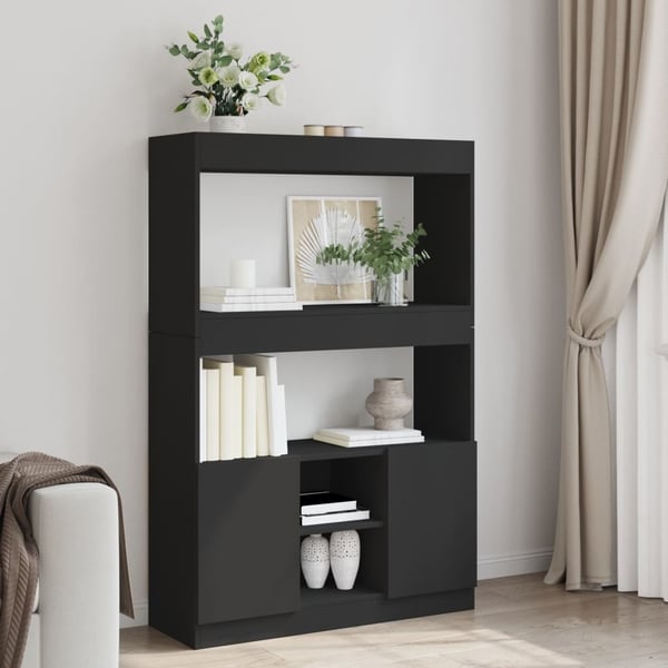 vidaXL reol 92x33x140 cm konstrueret træ sort
