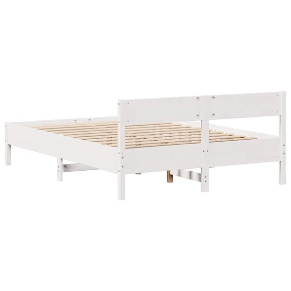 vidaXL Sengeramme uten madrass hvit 150x200 cm heltre furu
