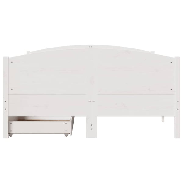 vidaXL sengeramme uden madras 135x190 cm massivt fyrretræ hvid