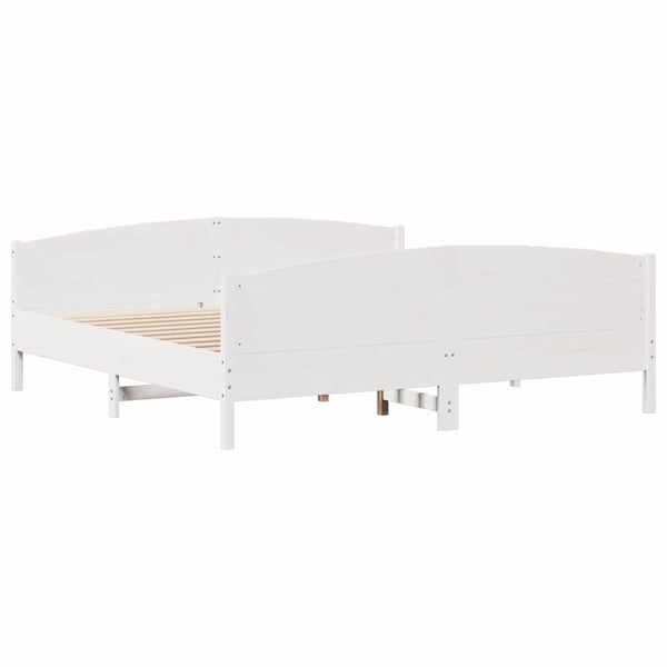 vidaXL Sengeramme uten madrass hvit 180x200 cm heltre furu