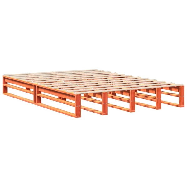 vidaXL Sengeramme uten madrass voksbrun 140x200 cm heltre furu