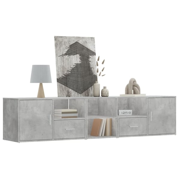 vidaXL Kulmakaappi betoninharmaa 200x40x45 cm lastulevy