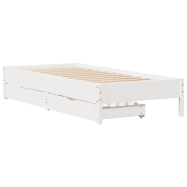 vidaXL sengeramme uden madras 90x190 cm massivt fyrretræ hvid