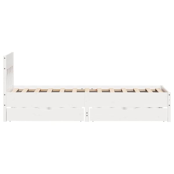 vidaXL sengeramme uden madras 100x200 cm massivt fyrretræ hvid