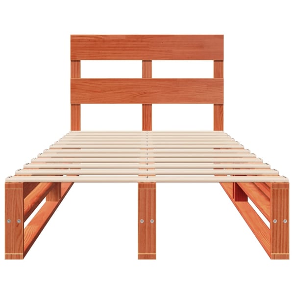 vidaXL Sengeramme uten madrass voksbrun 90x190 cm heltre furu