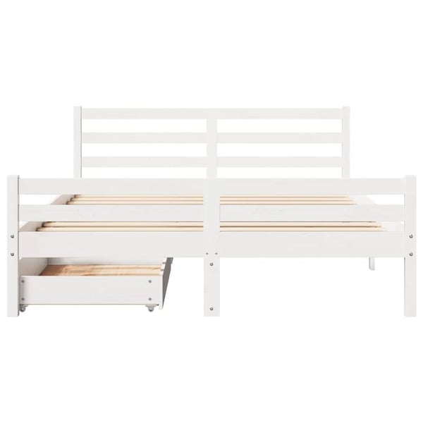 vidaXL Sengeramme uten madrass hvit 150x200 cm heltre furu