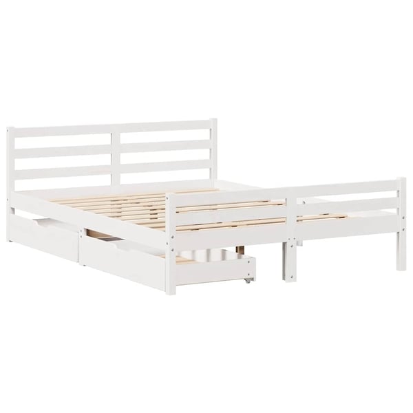 vidaXL Sengeramme uten madrass hvit 150x200 cm heltre furu