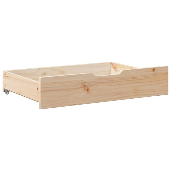 vidaXL Sengeskuffer med hjul 2 stk 85x55x17 cm heltre furu