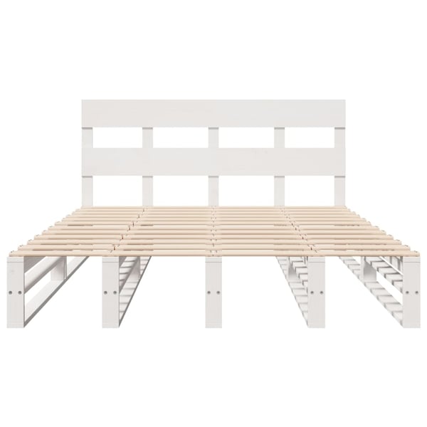 vidaXL Sengeramme uten madrass hvit 140x200 cm heltre furu