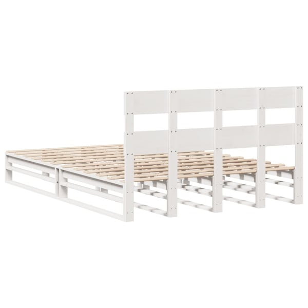vidaXL Sengeramme uten madrass hvit 140x200 cm heltre furu