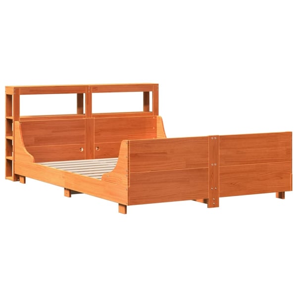 vidaXL Sengeramme uten madrass voksbrun 120x190 cm heltre furu