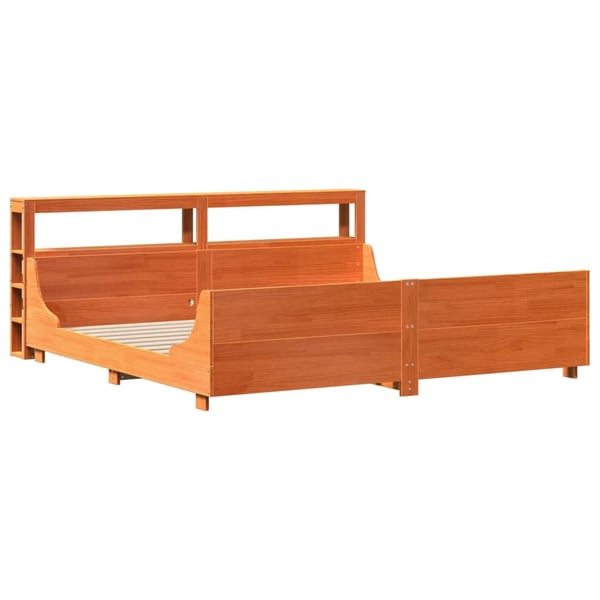 vidaXL Sengeramme uten madrass voksbrun 200x200 cm heltre furu