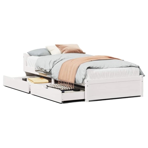 vidaXL Sengeramme uten madrass hvit 90x190 cm heltre furu