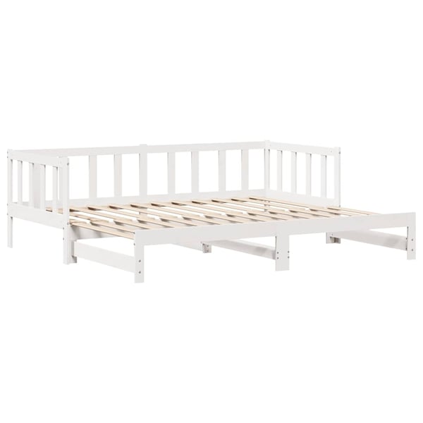 vidaXL Dagbädd utdragbar med lådor utan madrass vit 90x190 cm
