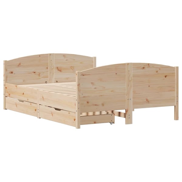 vidaXL Sengeramme uten madrass 120x190 cm heltre furu