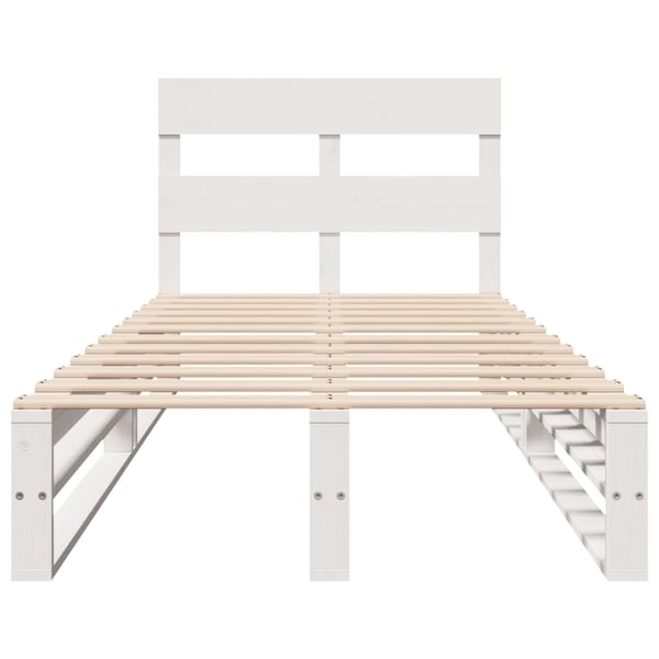 vidaXL Sengeramme uten madrass hvit 75x190 cm heltre furu