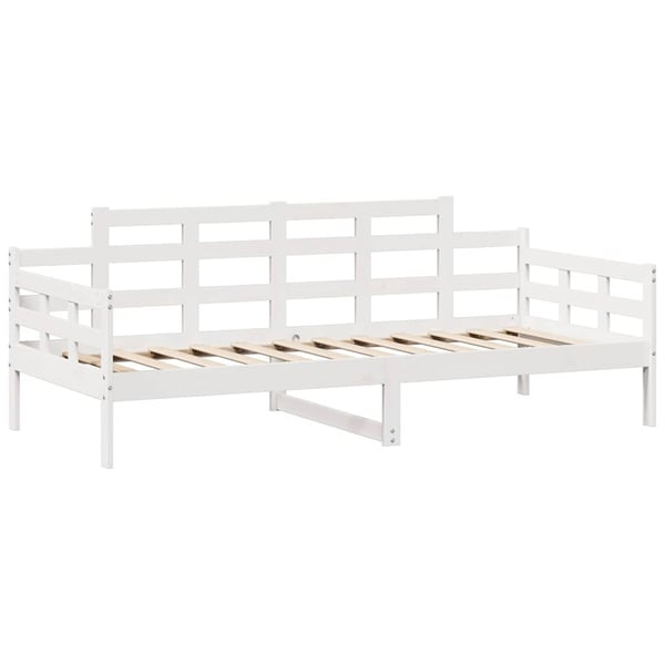 vidaXL Dagseng med skuffer hvit 90x200 cm heltre furu
