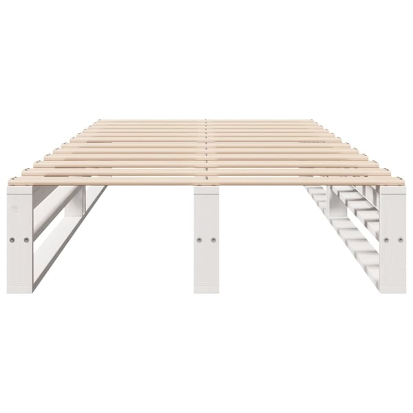 vidaXL Sengeramme uten madrass hvit 100x200 cm heltre furu