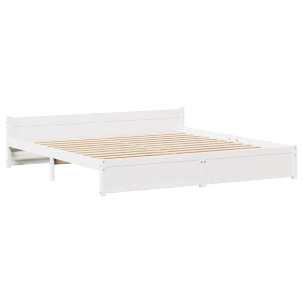vidaXL Sengeramme uten madrass hvit 160x200 cm heltre furu