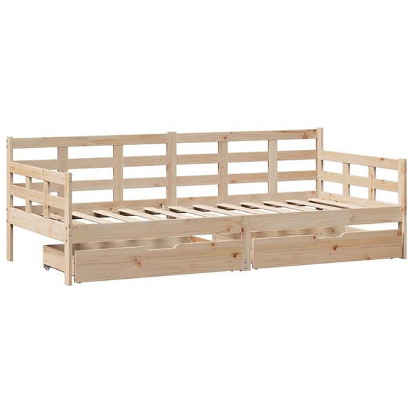 vidaXL Dagseng med skuffer 90x190 cm heltre furu