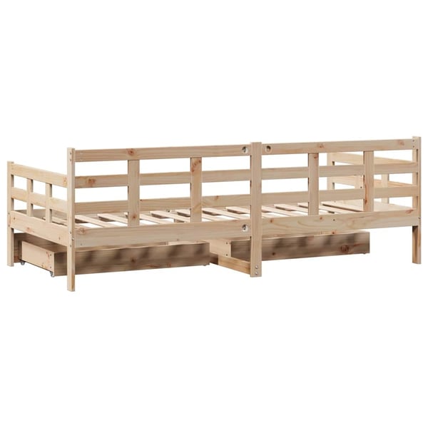 vidaXL Dagseng med skuffer 90x190 cm heltre furu