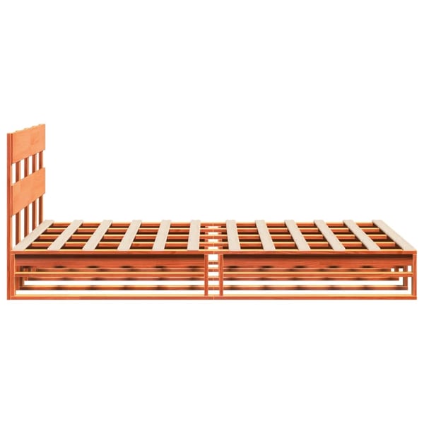 vidaXL Sengeramme uten madrass voksbrun 120x190 cm heltre furu