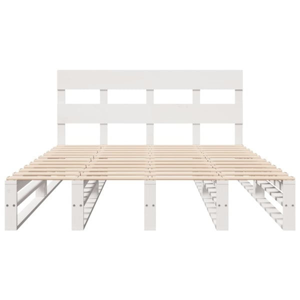 vidaXL Sengeramme uten madrass hvit 120x190 cm heltre furu