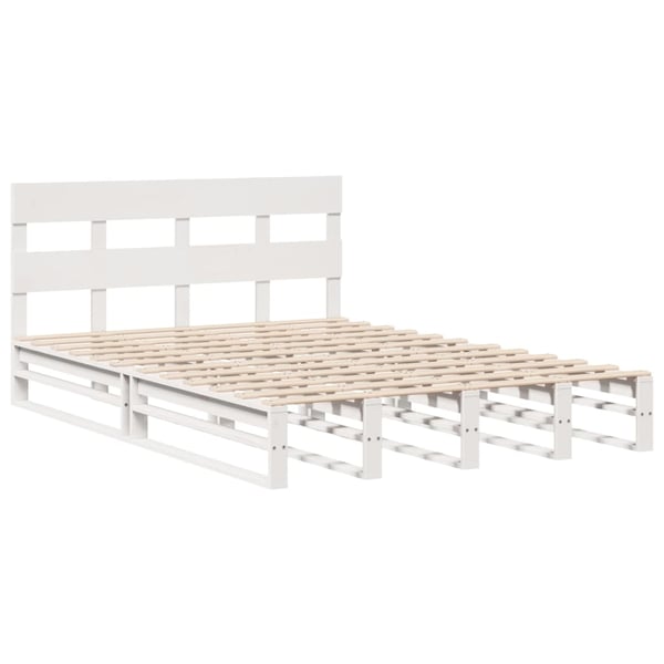 vidaXL Sengeramme uten madrass hvit 120x190 cm heltre furu