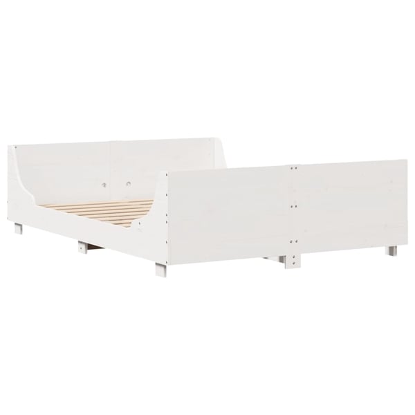 vidaXL Sengeramme uten madrass hvit 140x190 cm heltre furu