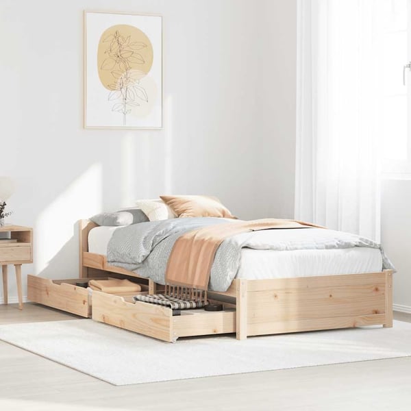 vidaXL sengeramme uden madras 90x190 cm massivt fyrretræ