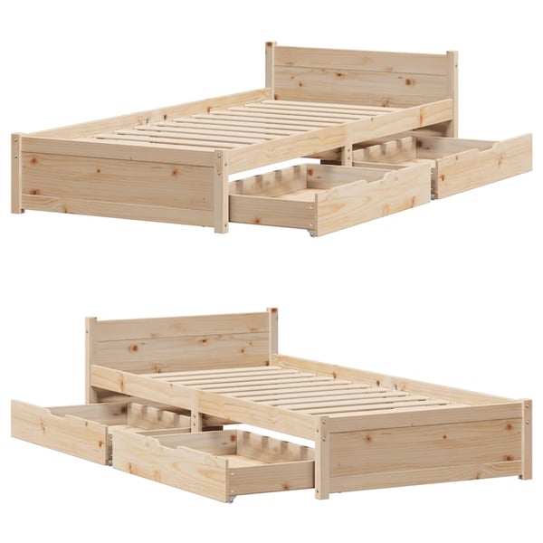 vidaXL sengeramme uden madras 90x190 cm massivt fyrretræ