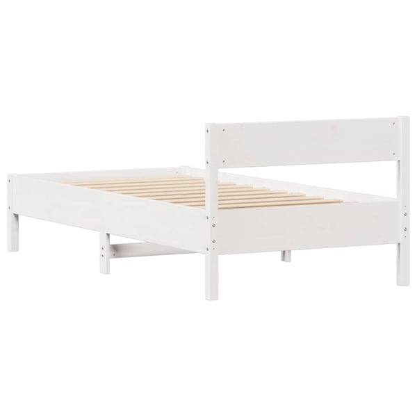 vidaXL Sengeramme uten madrass hvit 100x200 cm heltre furu