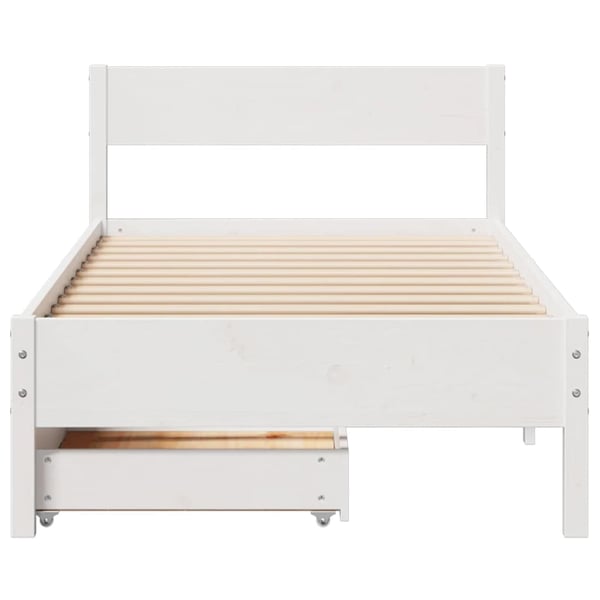 vidaXL Sengeramme uten madrass hvit 100x200 cm heltre furu