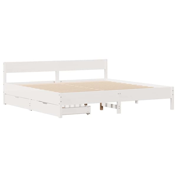 vidaXL Sengeramme uten madrass hvit 160x200 cm heltre furu