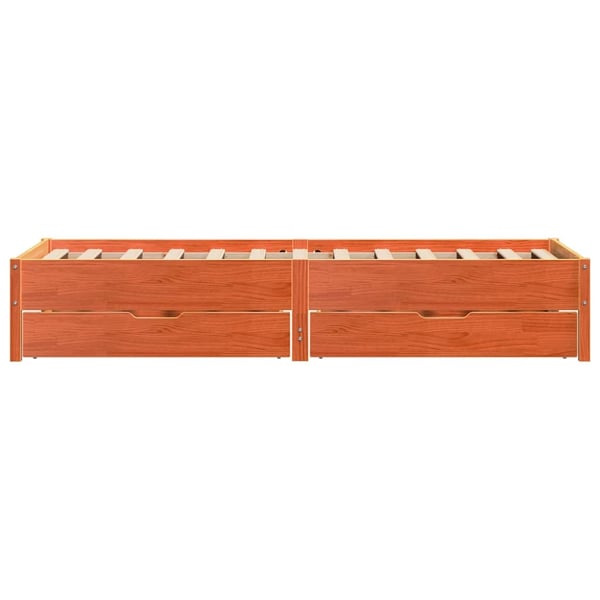 vidaXL Sengeramme uten madrass voksbrun 100x200 cm heltre furu