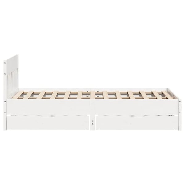 vidaXL Sengeramme uten madrass hvit 140x200 cm heltre furu