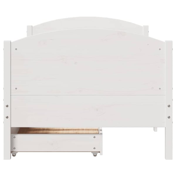 vidaXL Sengeramme uten madrass hvit 100x200 cm heltre furu
