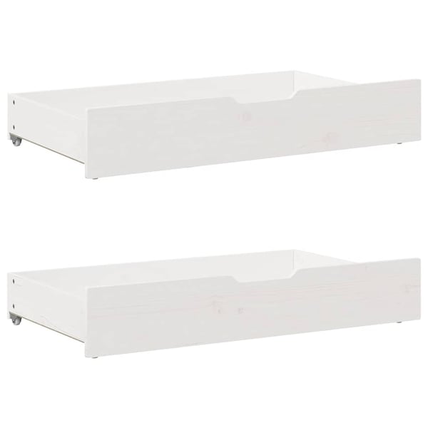 vidaXL sengeramme med skuffer 100x200 cm massivt fyrretræ hvid
