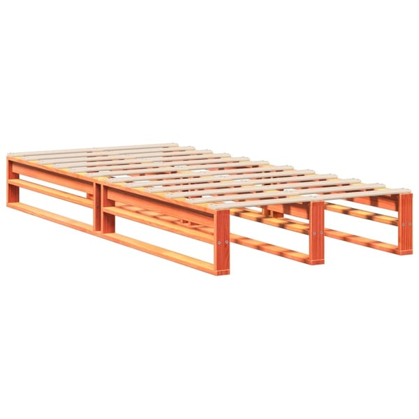 vidaXL Sengeramme uten madrass voksbrun 100x200 cm heltre furu