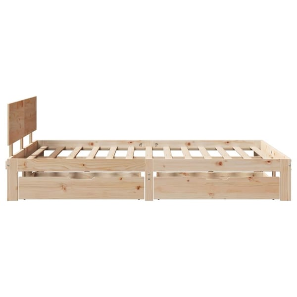 vidaXL Sengeramme med skuffer 120x190 cm heltre furu