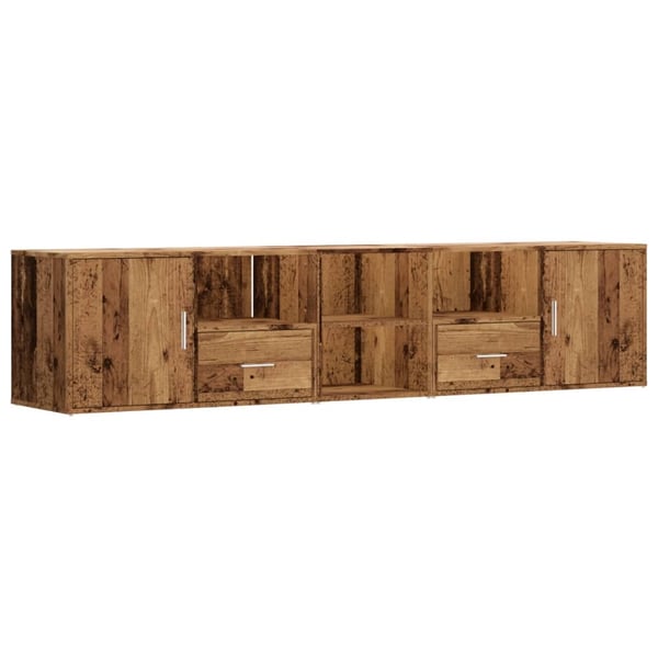 vidaXL hjørneskab 200x40x45 cm konstrueret træ gammelt trælook