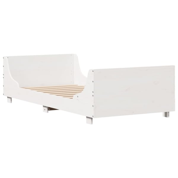 vidaXL Sengeramme uten madrass hvit 75x190 cm heltre furu