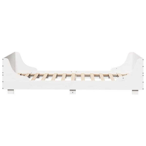 vidaXL Sengeramme uten madrass hvit 75x190 cm heltre furu