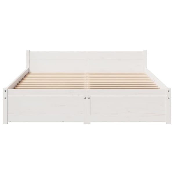 vidaXL Sengeramme uten madrass hvit 150x200 cm heltre furu